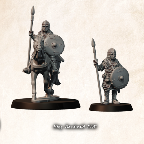 King Raedwald Saxon historical wargaming 28mm miniature designed by Medbury Miniatures and 3D printed by Forgemaster Miniatures