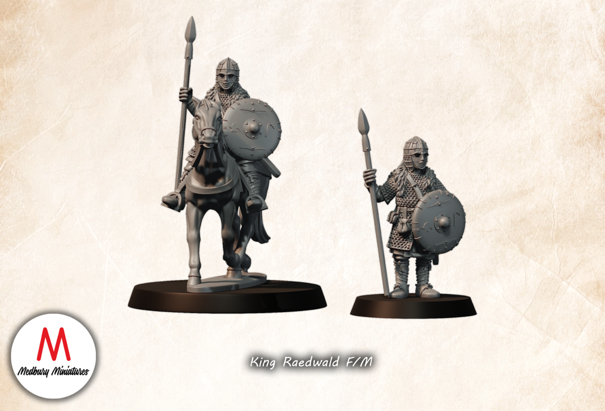 King Raedwald Saxon historical wargaming 28mm miniature designed by Medbury Miniatures and 3D printed by Forgemaster Miniatures