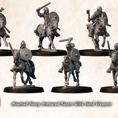 Heavy Armoured Saxons with Hand Weapons historical wargaming 28mm miniature designed by Medbury Miniatures and 3D printed by Forgemaster Miniatures