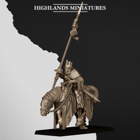 Mounted Skeletal Lord fantasy wargaming 28mm designed by Highlands Miniatures and 3D printed by Forgemaster Miniatures 1