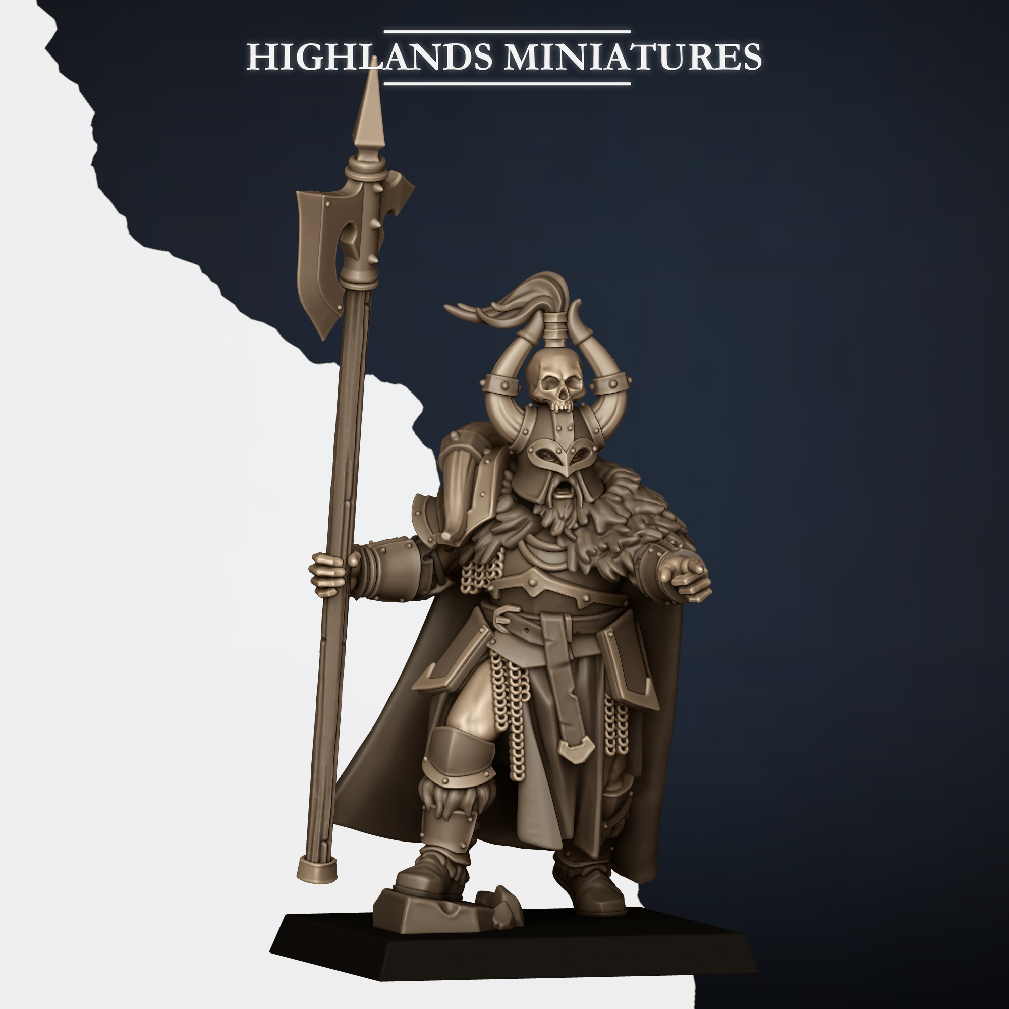 Norse Huscarl Captain 2 fantasy wargaming 28mm designed by Highlands Miniatures and 3D printed by Forgemaster Miniatures