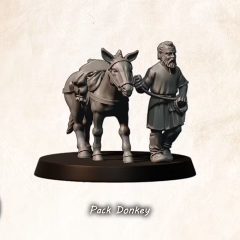 Pack Donkey historical wargaming 28mm designed by Medbury Miniatures and 3D printed by Forgemaster Miniatures