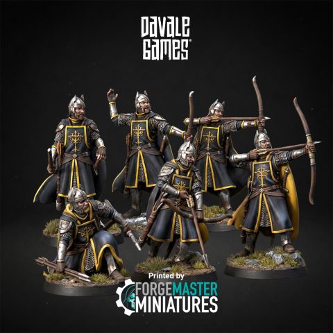 High Humans with Bows fantasy wargaming 28mm designed by Davale Games and 3D printed by Forgemaster Miniatures