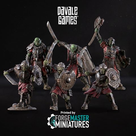 Orc Warriors fantasy wargaming 28mm designed by Davale Games and 3D printed by Forgemaster Miniatures