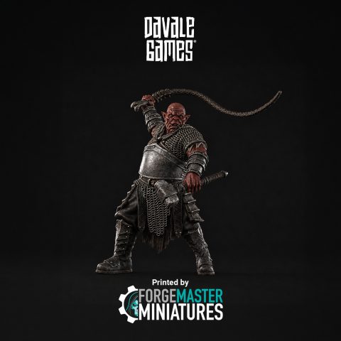 Orc Whip Master fantasy wargaming 28mm designed by Davale Games and 3D printed by Forgemaster Miniatures